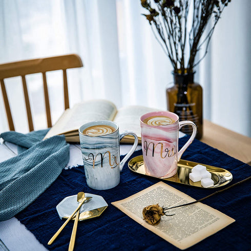 Mr and Mrs Coffee Mugs Set - Unique Wedding Gifts For Bride and Groom